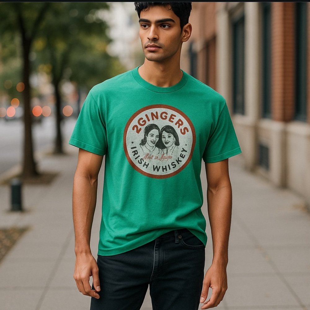 Two Gingers Whisky, St. Patrick's Day Tshirt, Mens Large